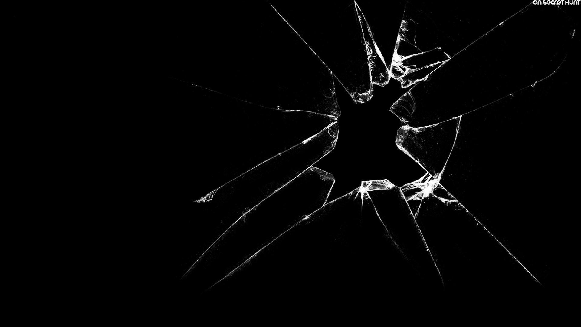 glass broken black screen effect