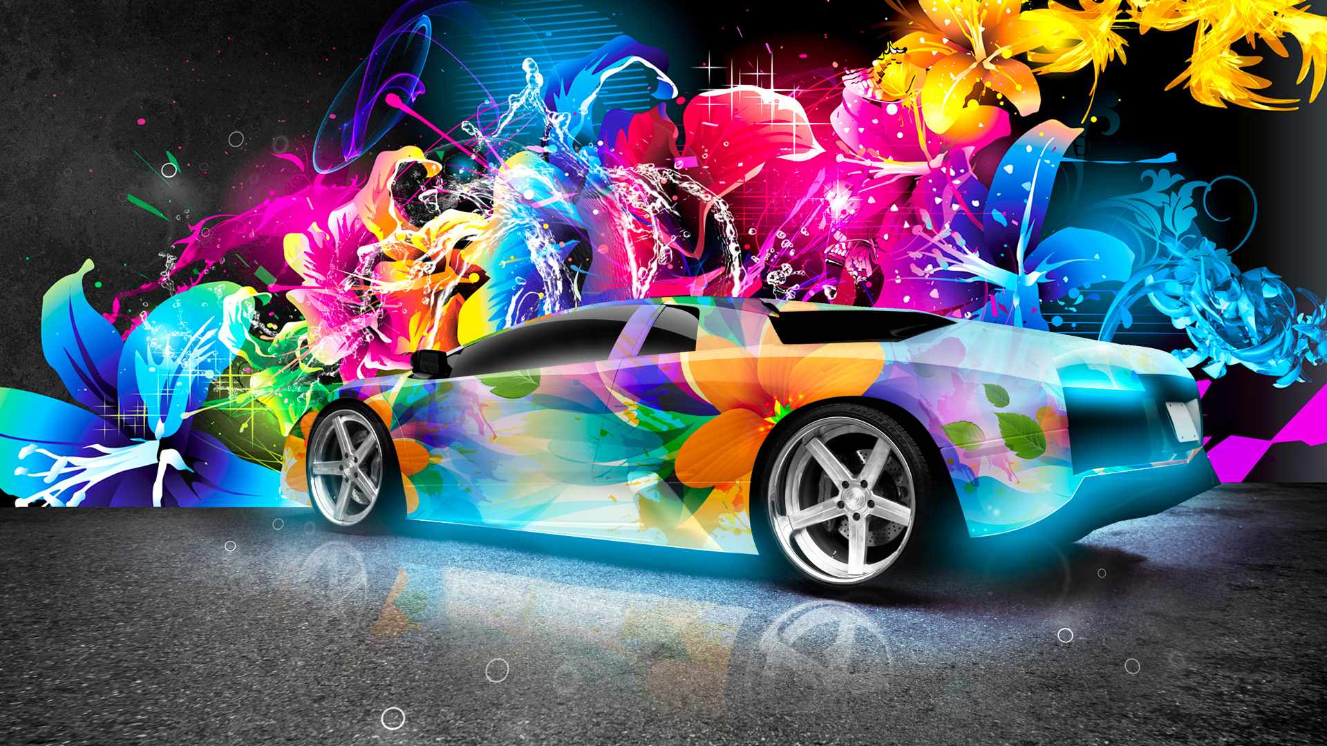 Colorful lamborghini Most Luxurious car background 1080p