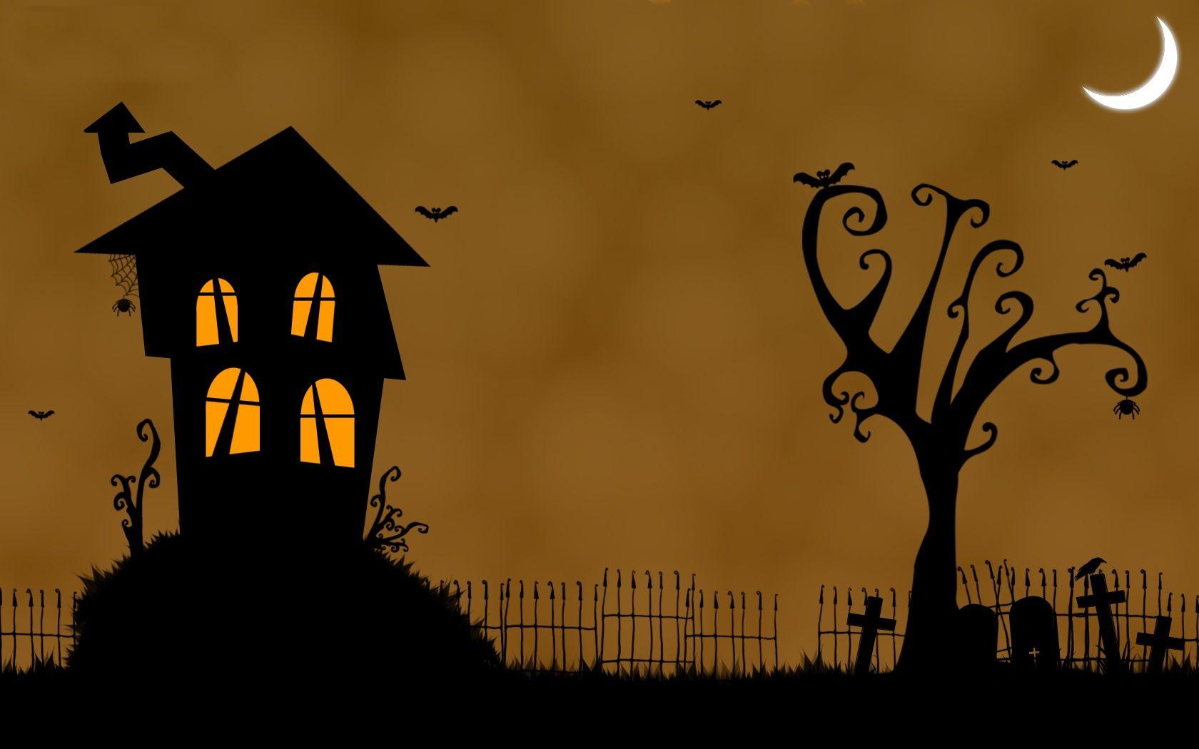 Wallpaper For > Halloween Haunted House Background Image
