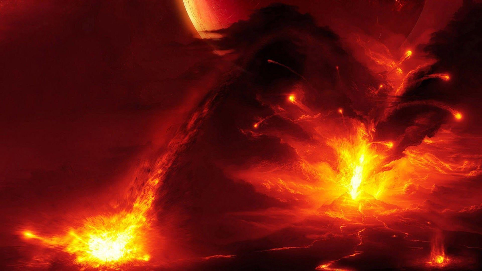 Red Fire Volcanic Eruptions Wallpaper Quality Wallpaper