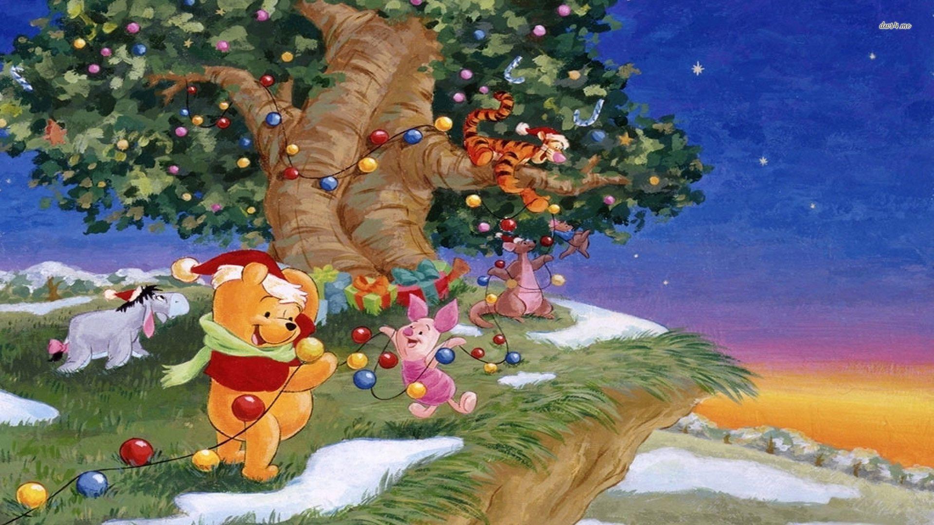 Xmas Stuff For > Baby Winnie The Pooh Christmas Wallpaper