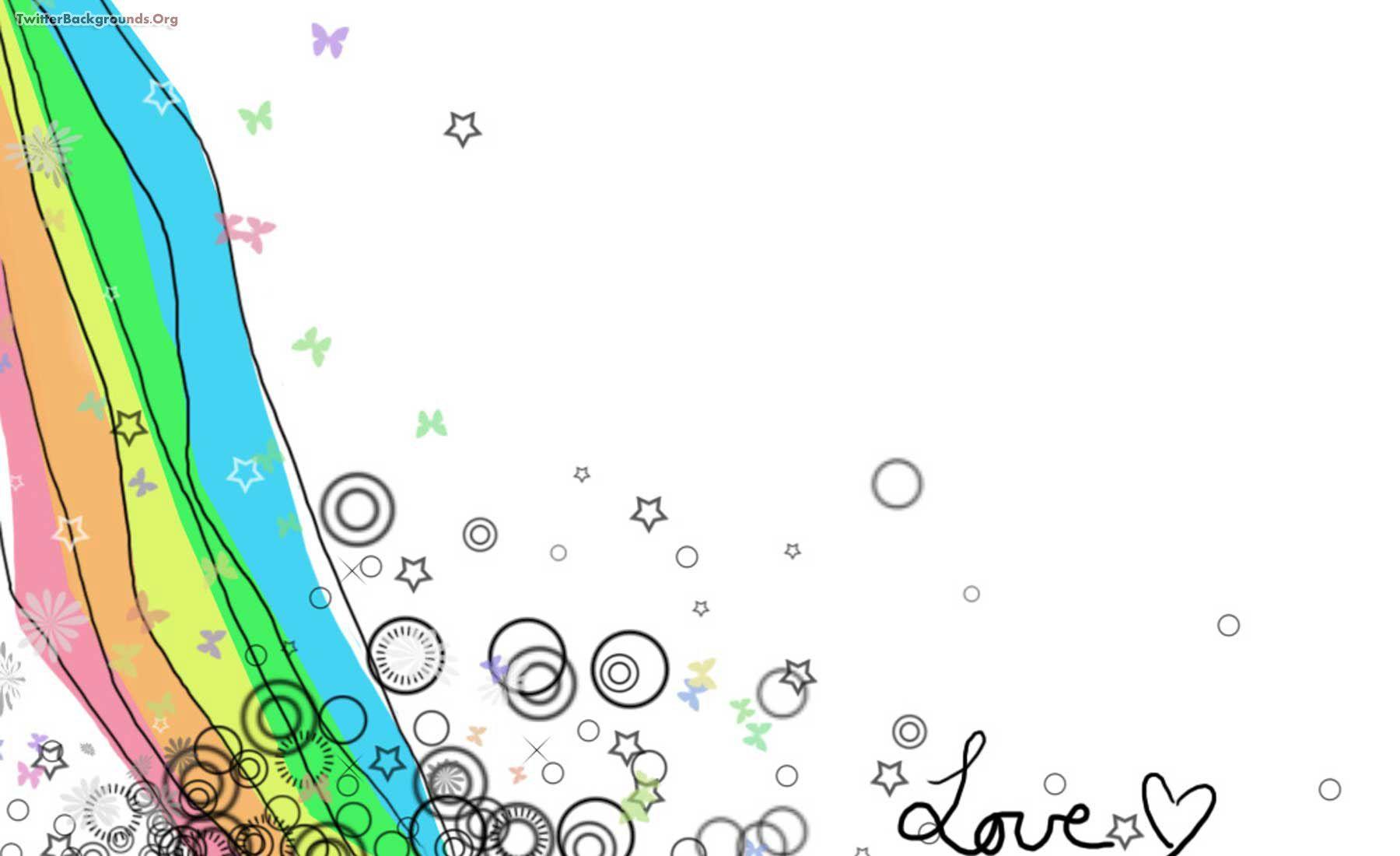 Hand Drawn Rainbow and Stars PPT Background