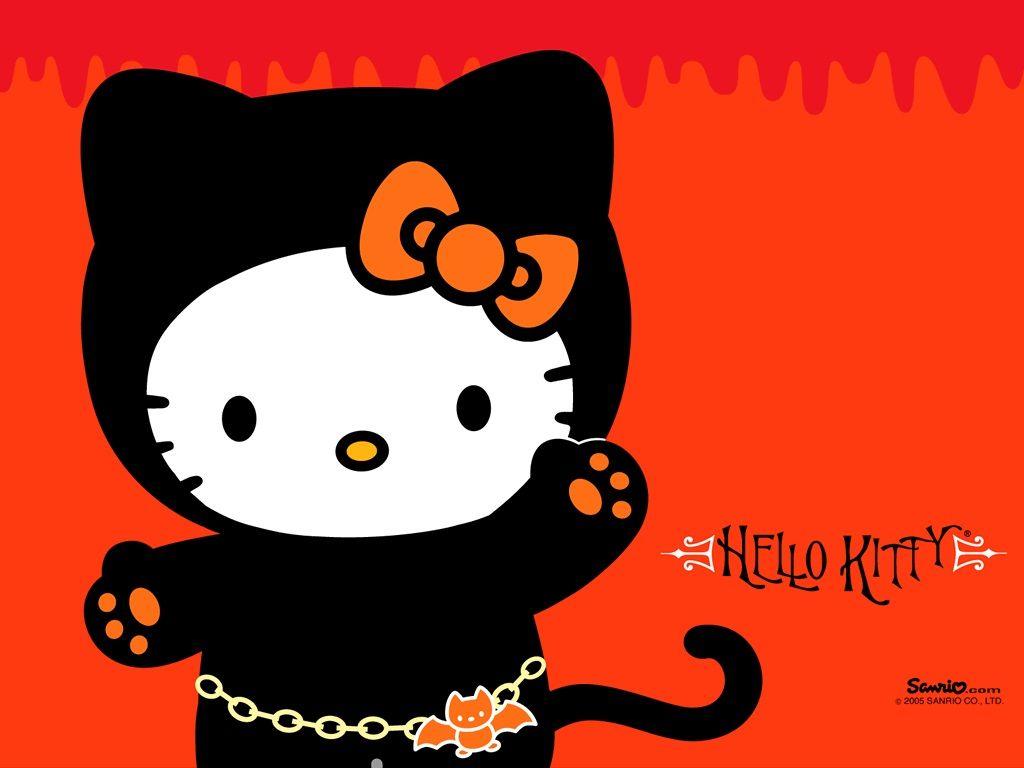 Free black Hello Kitty desktop wallpaper. Hello Kitty Wallpaper