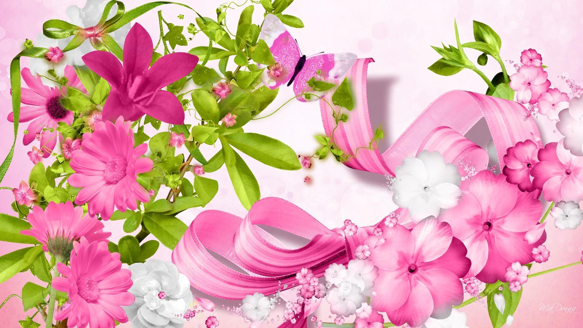 Pink Flowers HD Wallpaper 02