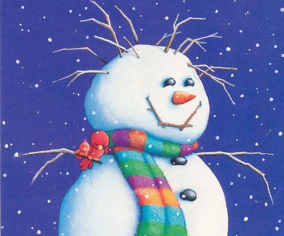 Snowman holiday wallpaper for Apple iPhone 4S 16GB