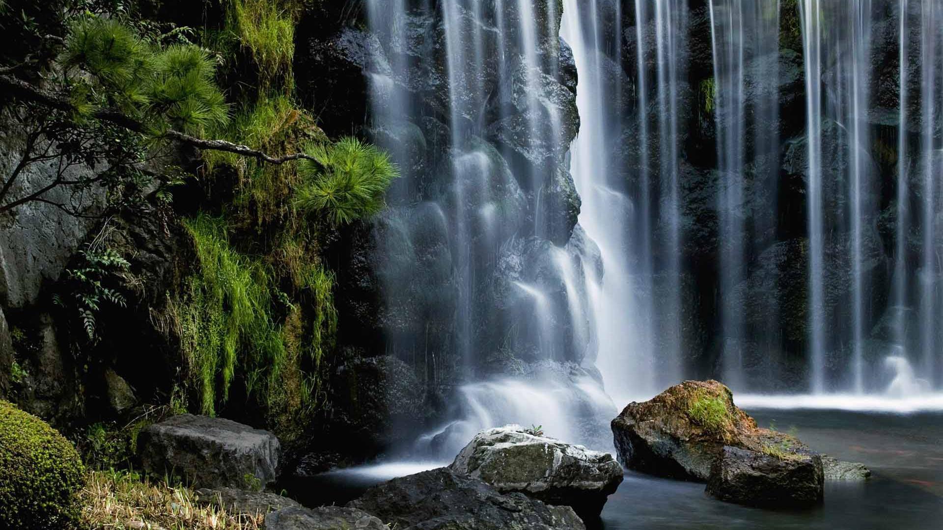 Cool Nature Waterfall And Stream Background Widescreen and HD