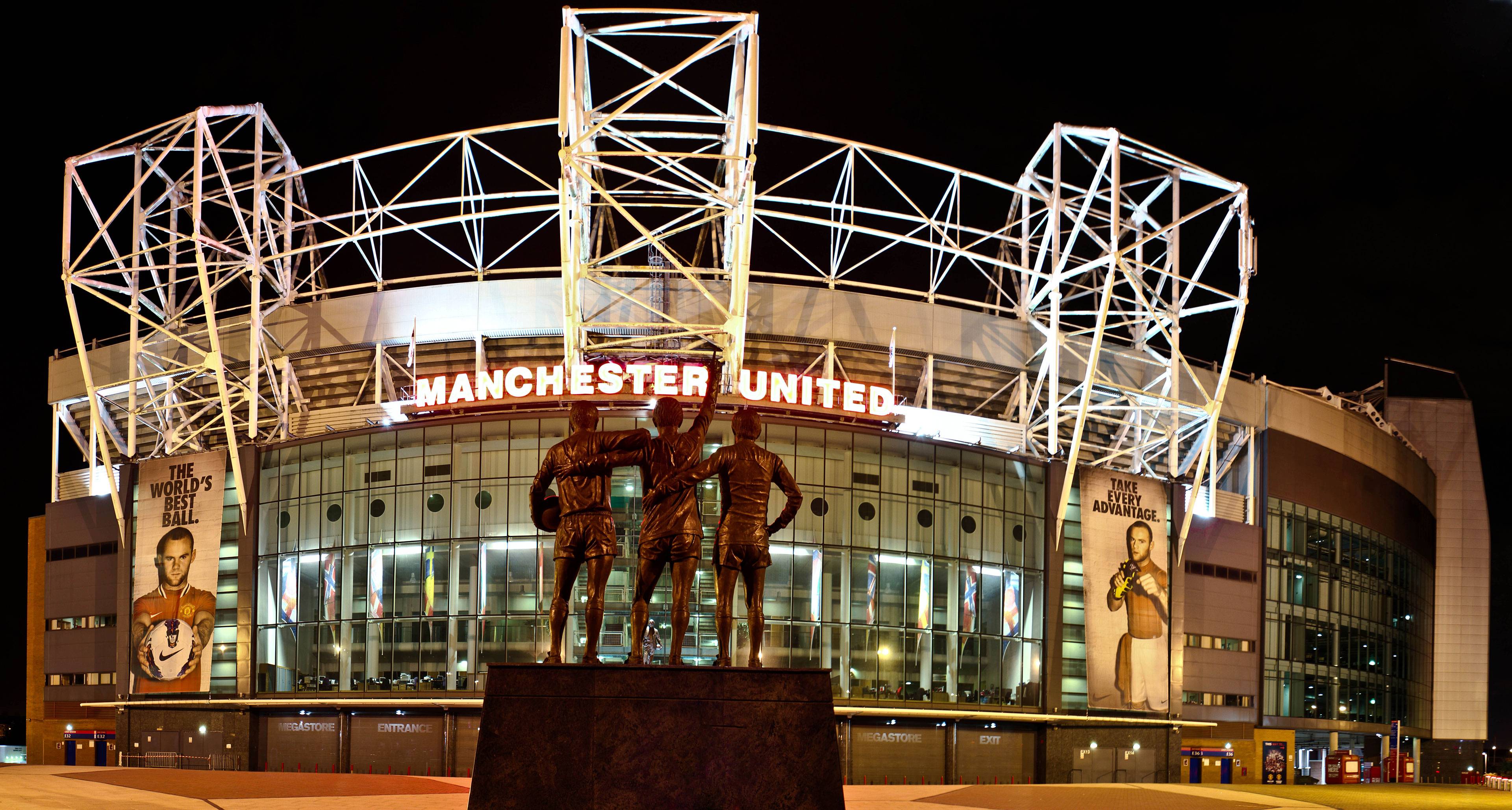 The United Trinity at Old Trafford Night Wallpaper Wide or HD