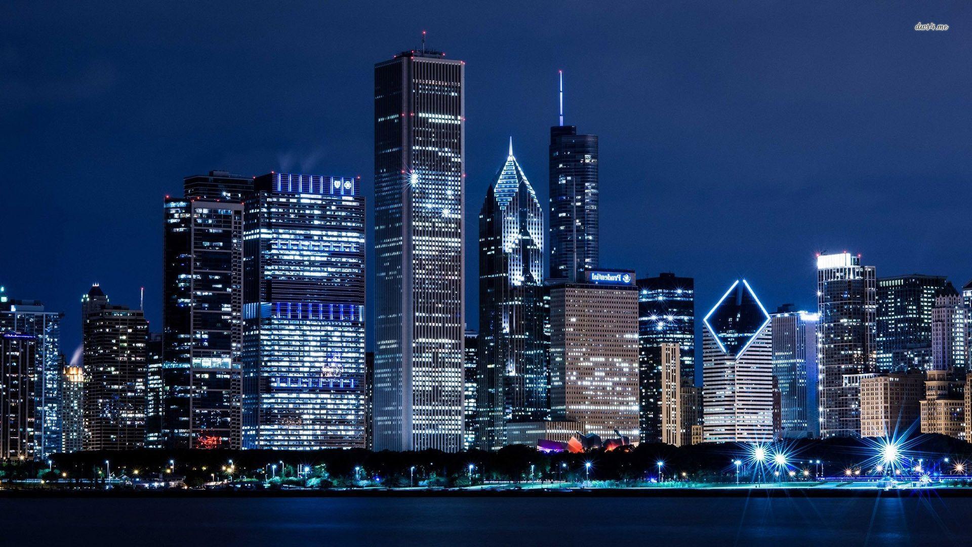 Chicago Skyline Free City Wallpaper Download 1920x1080PX