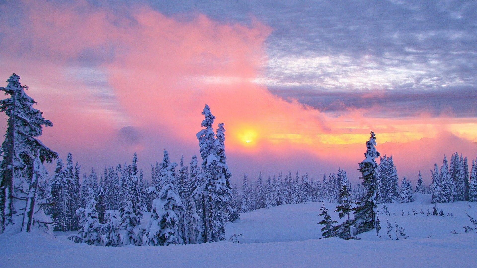 Wallpaper For > Winter Sunset Desktop Background