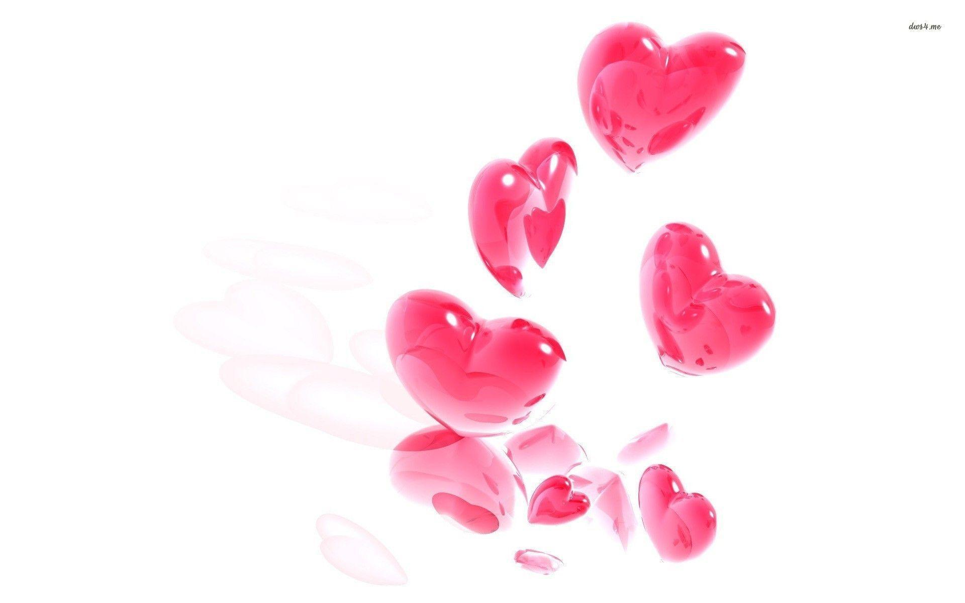 21376 Pink Hearts 1920x1200 3D