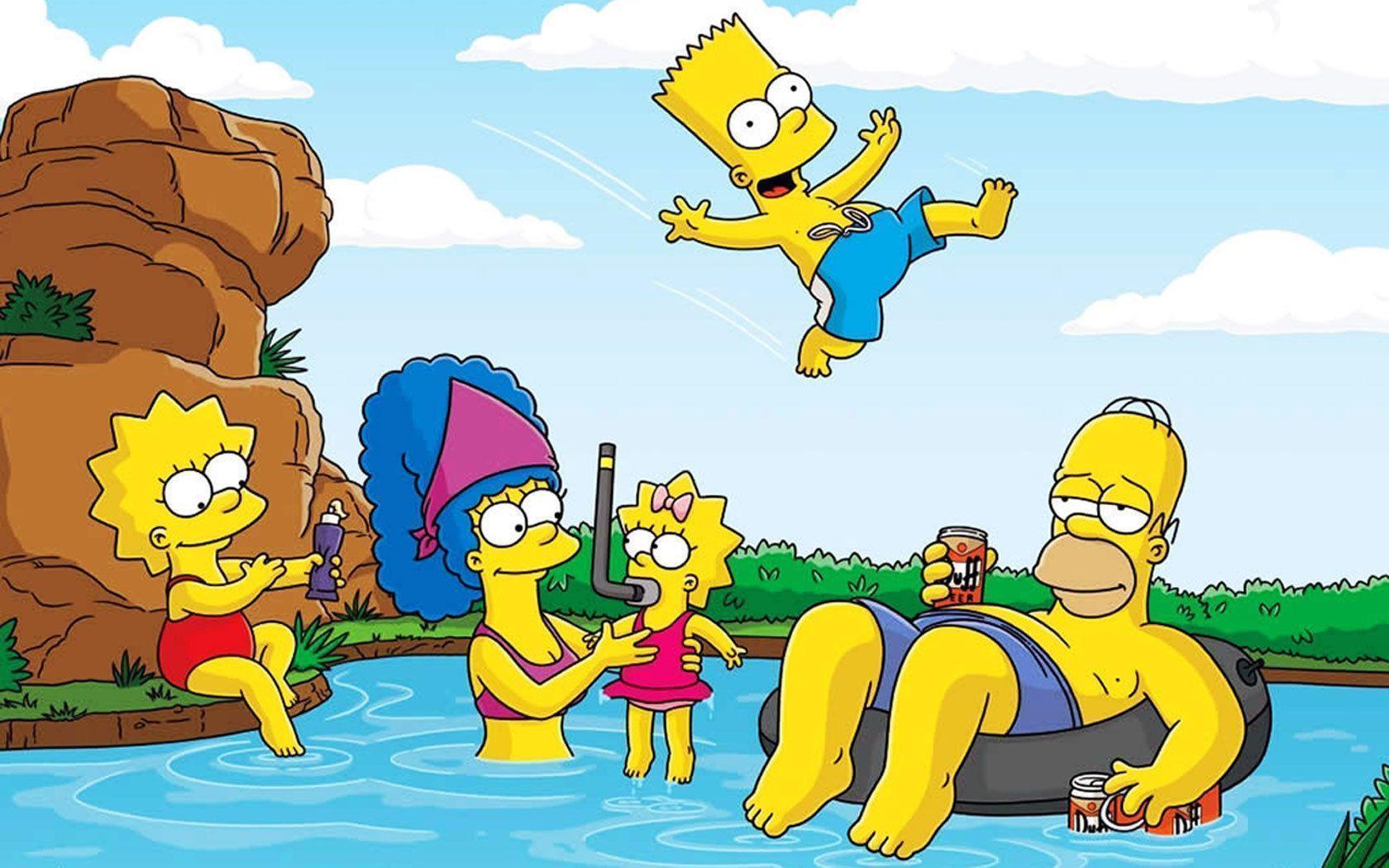 the simpsons summer pool party Characters Photo