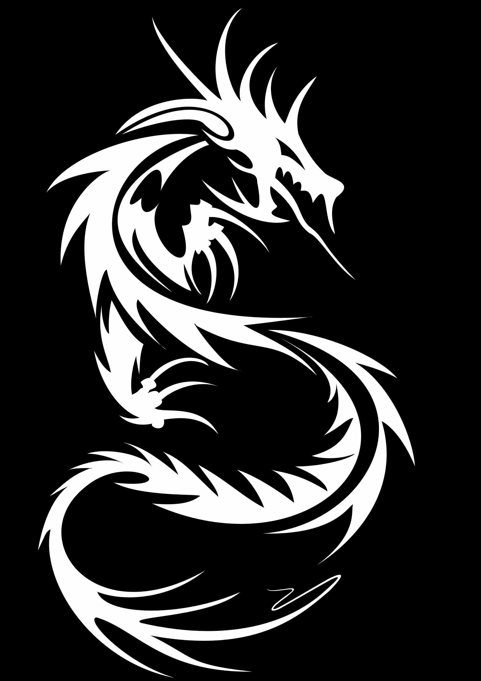 image For > Black Dragon Tribal Wallpaper