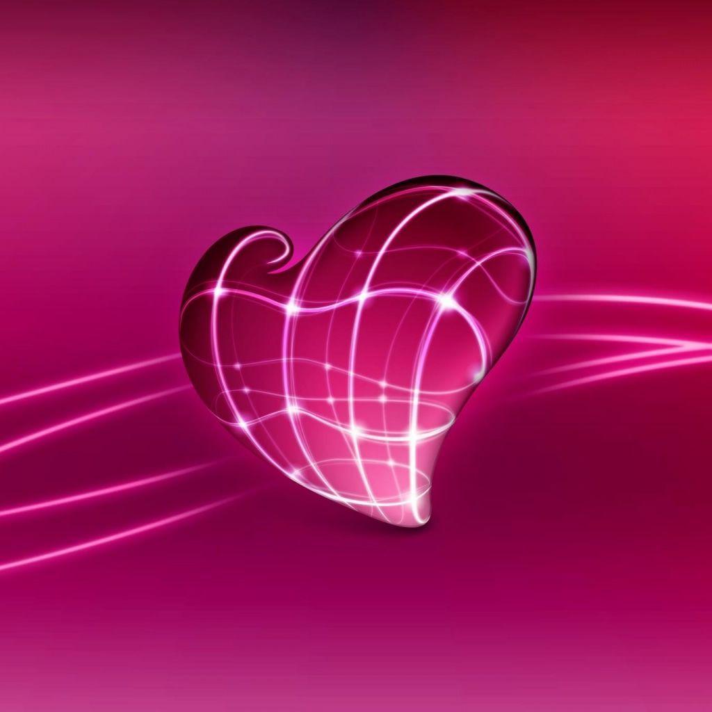 3D Pink Heart iPad Wallpaper Download. iPhone Wallpaper, iPad