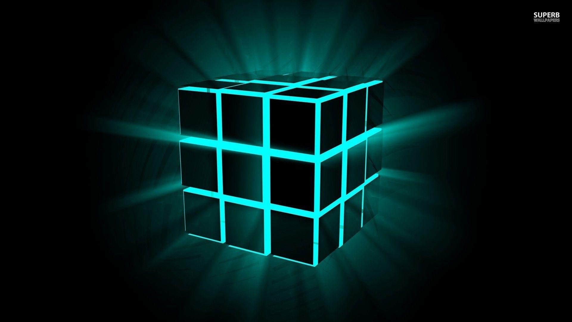 Neon Cube Desktop HD Wallpaper. Free HD 3D Desktop Wallpaper