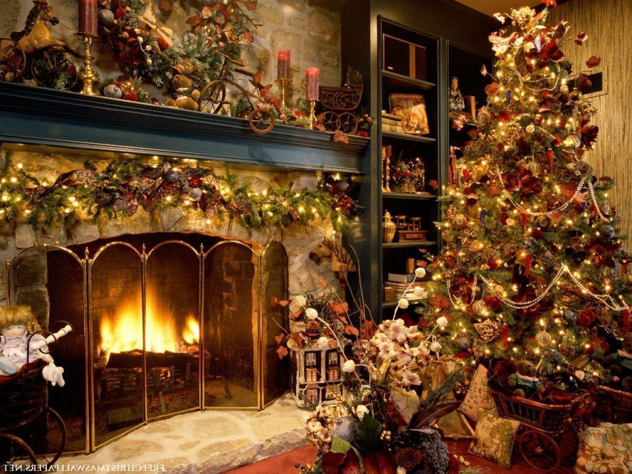 Christmas Tree And Fireplace Wallpaper Plans, Floor Plans