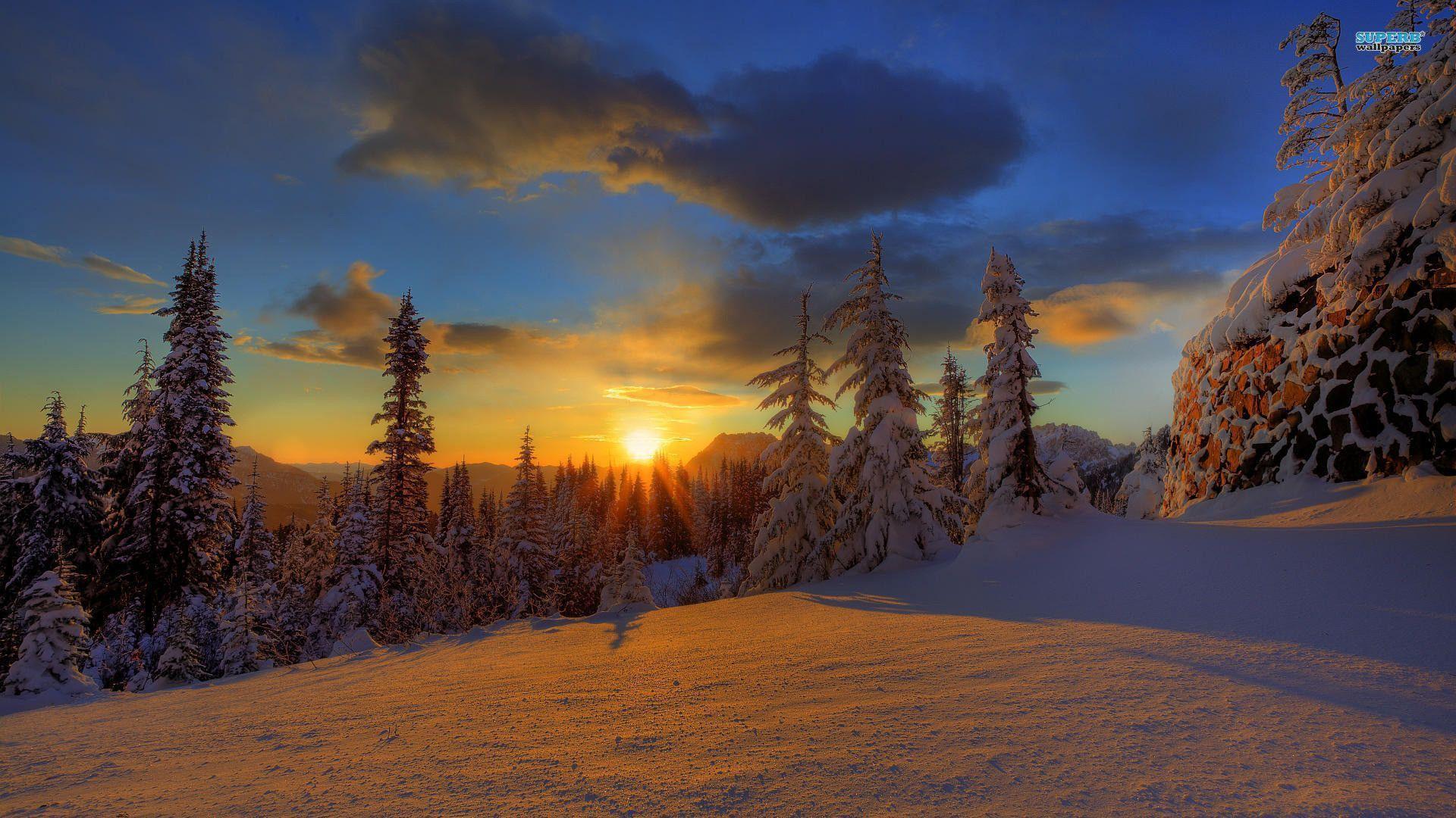 Winter Mountain Sunset Image 6 HD Wallpaper. Hdimges