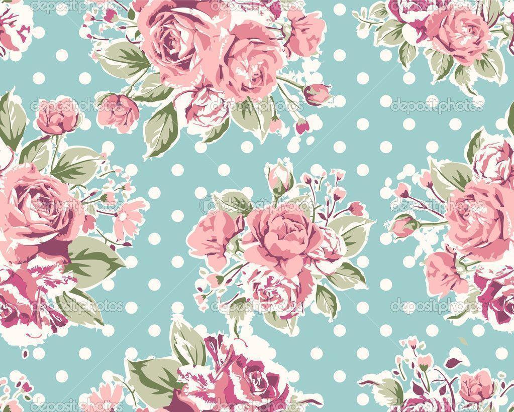 Wallpaper For > Vintage Flowers Background