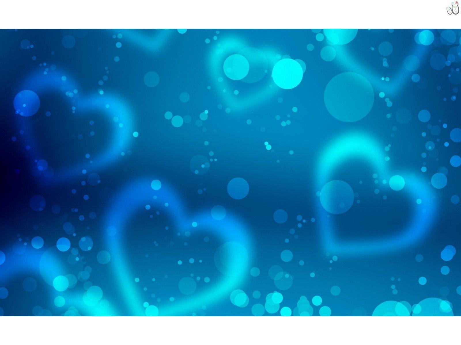 Wallpaper For > Blue Hearts Background HD