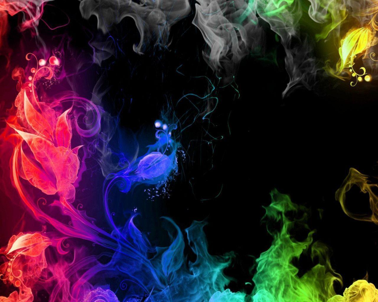 Rainbow Colors Fire Wallpaper