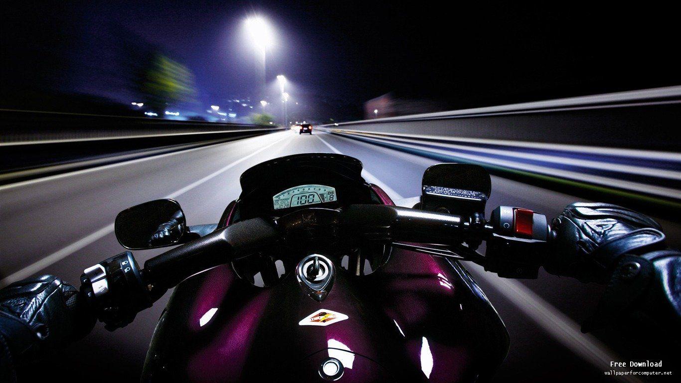 Night Ride Very Cool Motorcycle Wallpaper View
