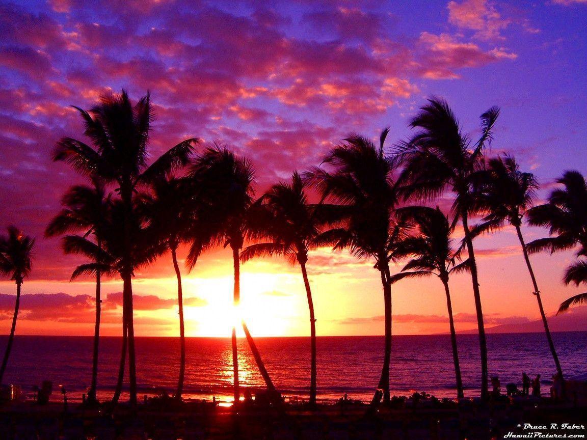 sunset at maui, hawaii wallpaper