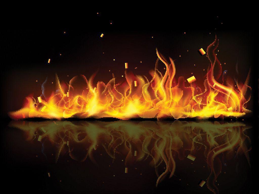 Free Fiery Orange Flames Background For PowerPoint