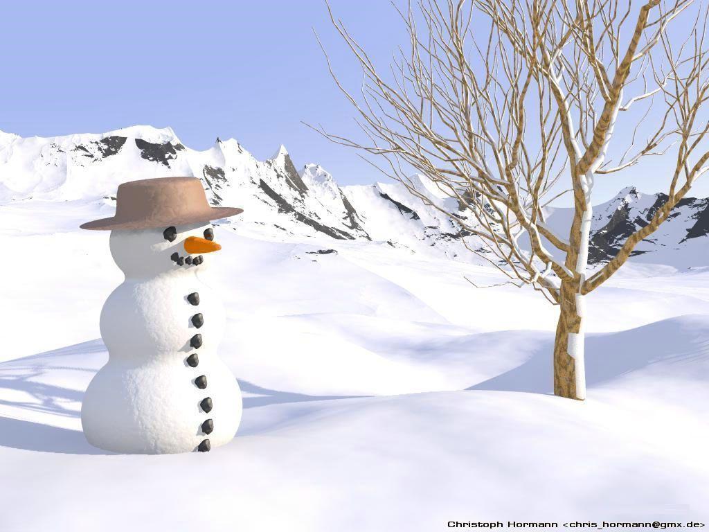 Frosty Snowman Wallpaper Desktop