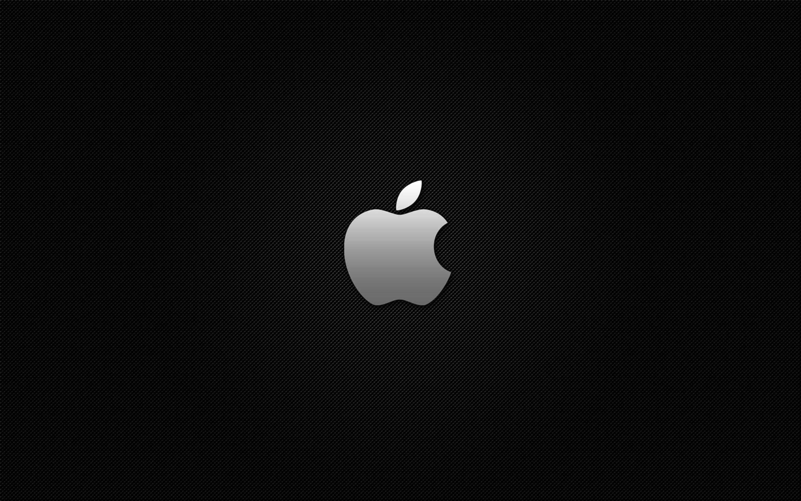 Apple Simple Logo on Black Background Wallpaper and