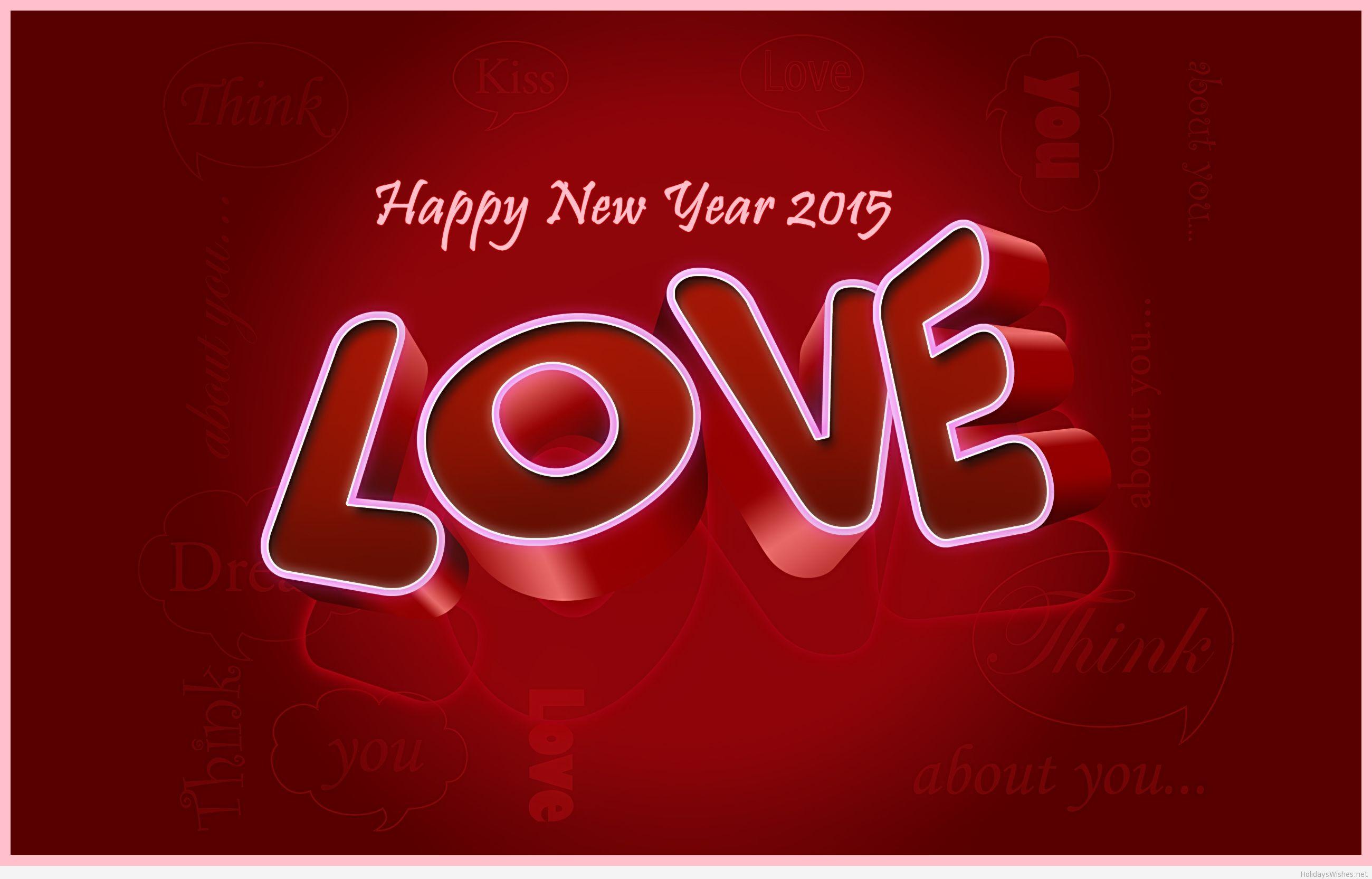 Happy New Year 2015 HD Wallpaper Love 3D Background