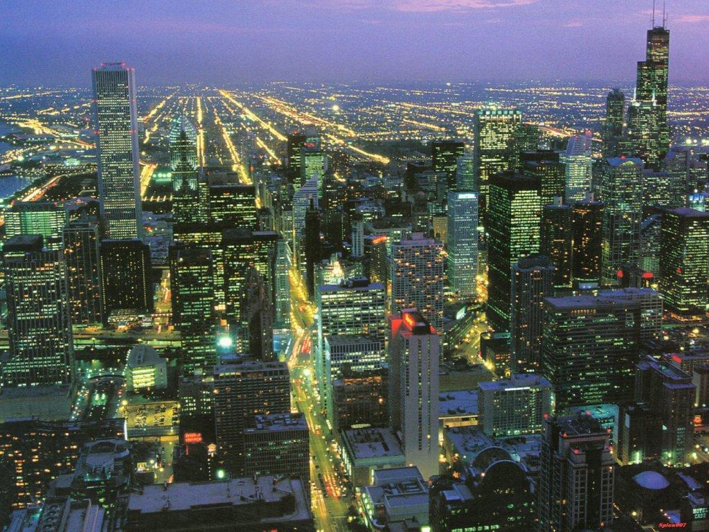 Chicago downtown free desktop background wallpaper image