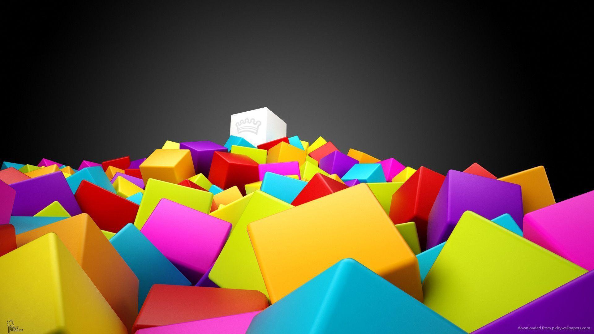 Download 1920x1080 Cool 3D Colorful Cubes Wallpaper