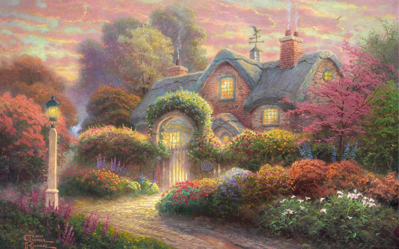 thomas kinkade fairy garden