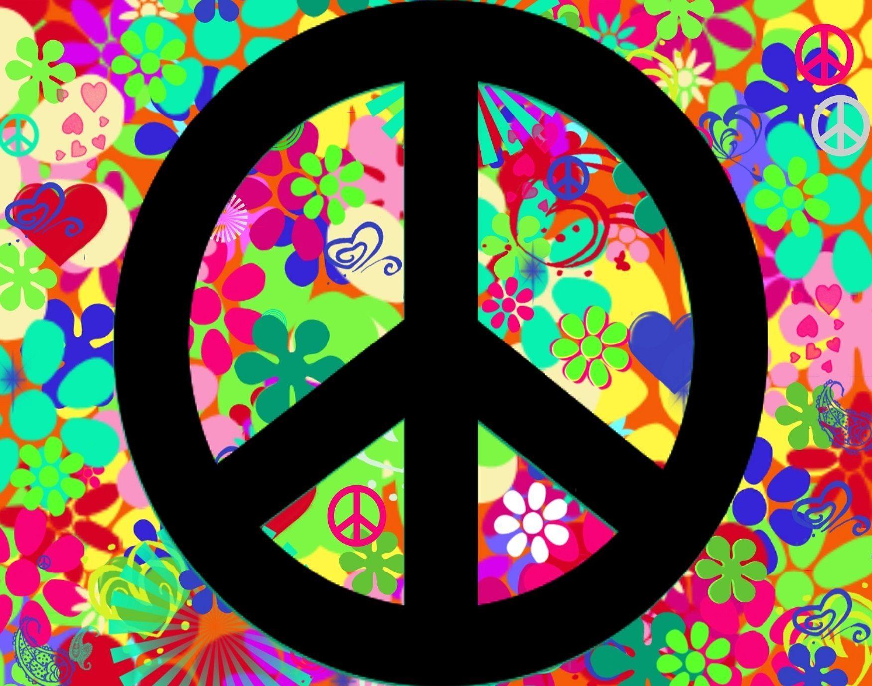Wallpaper For > Colorful Peace Sign Background