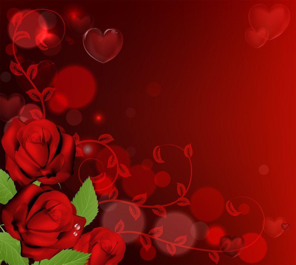 Wallpaper For > Hearts And Roses Background Blue