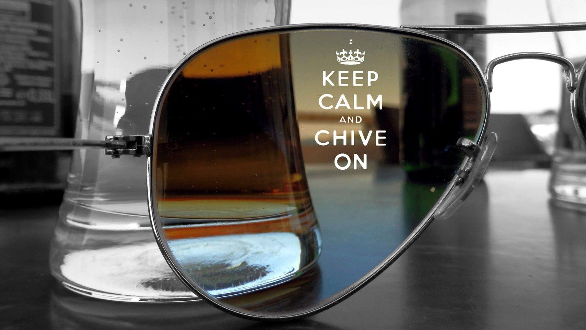 Keep Calm and Aviator Glasses Wallpaper