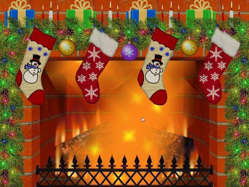 Xmas Stuff For > Animated Christmas Fireplace