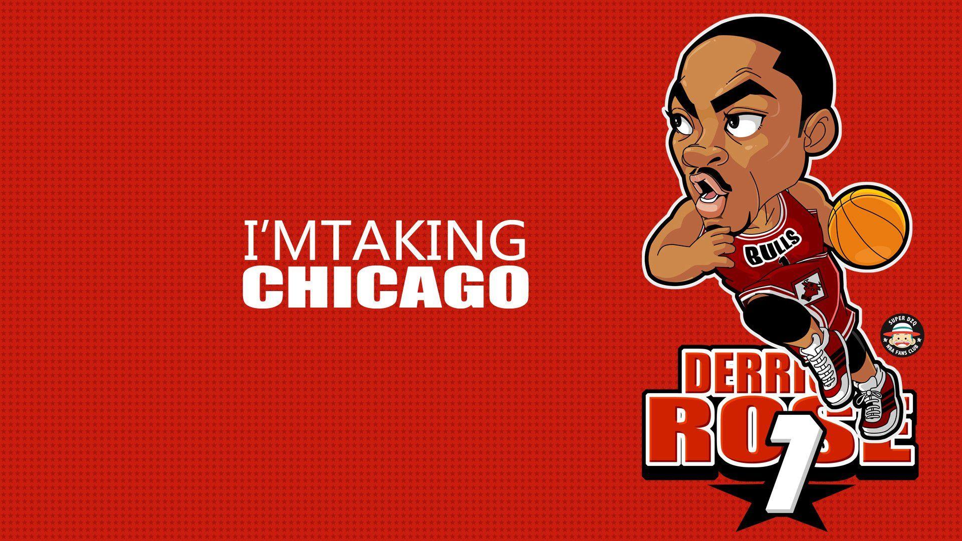 NBA Chicago Bulls Derrick Rose Cartoon Wallpaper. Foolhardi