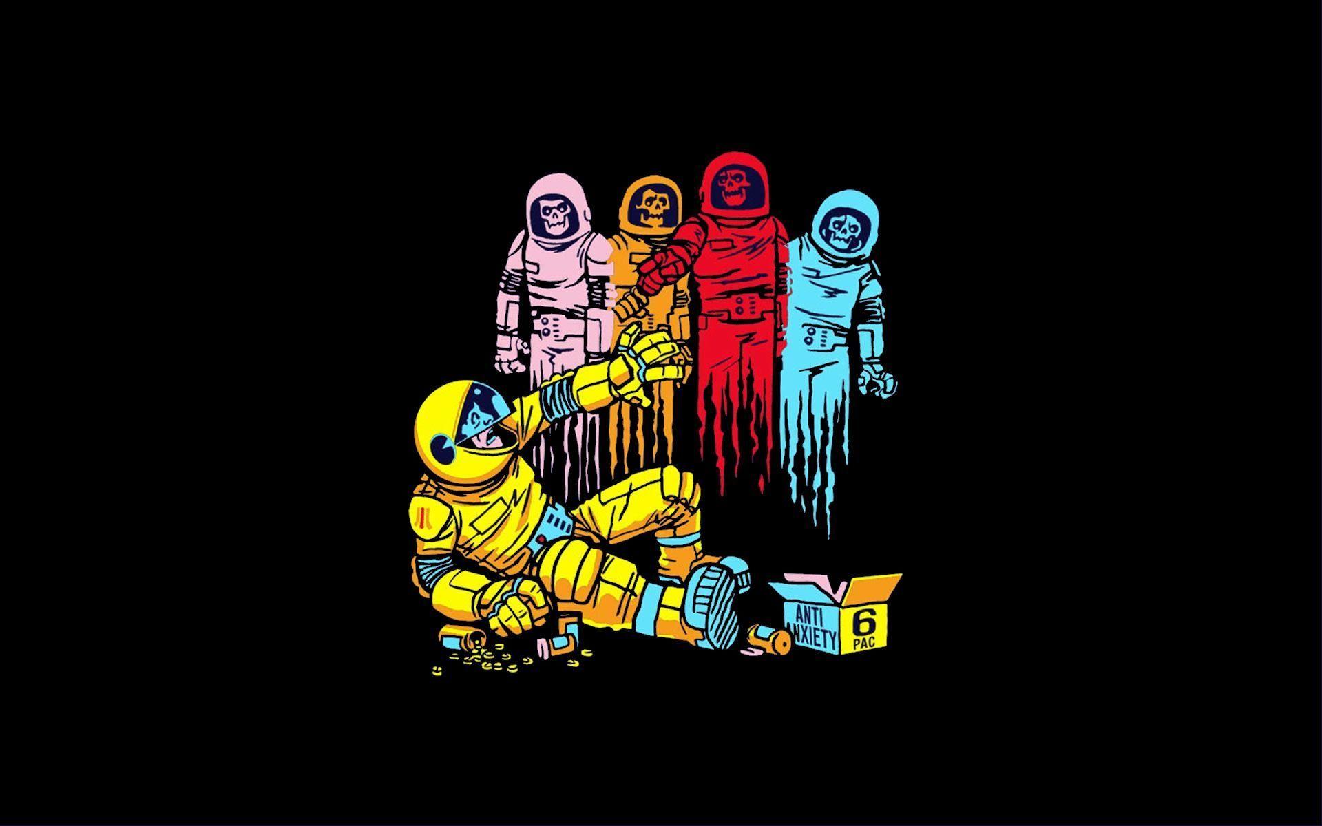 Pac Man Astronaut wallpaper