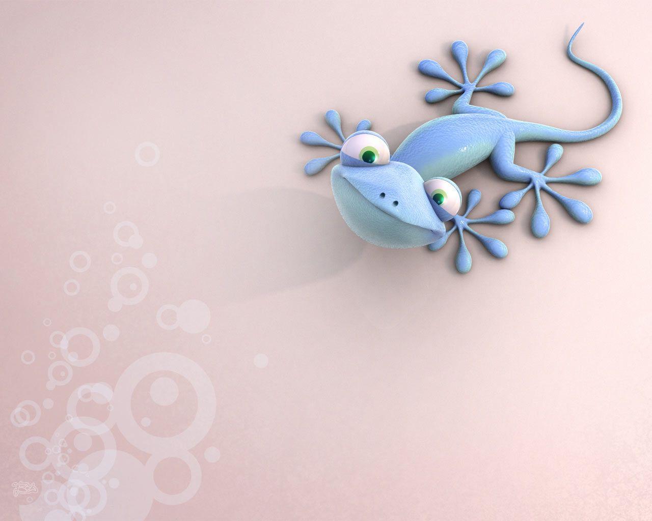 Desktop Wallpaper · Gallery · 3D Art · Gecko 3D. Free Background