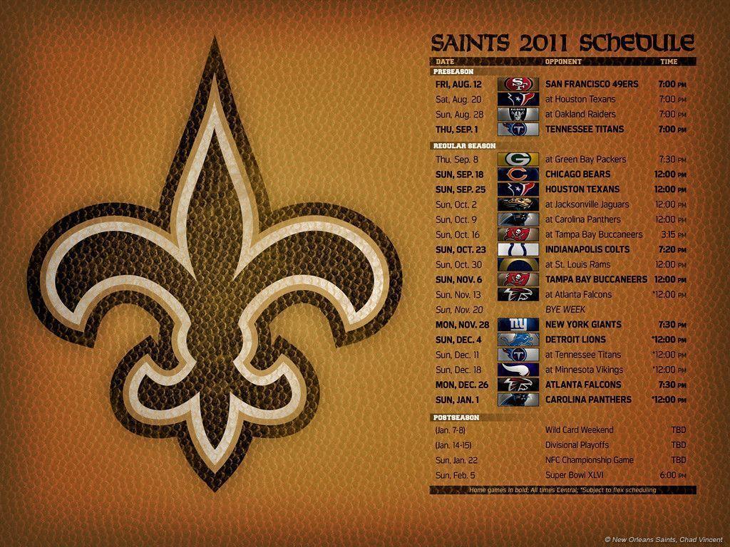 New Orleans Saints 2014 Schedule