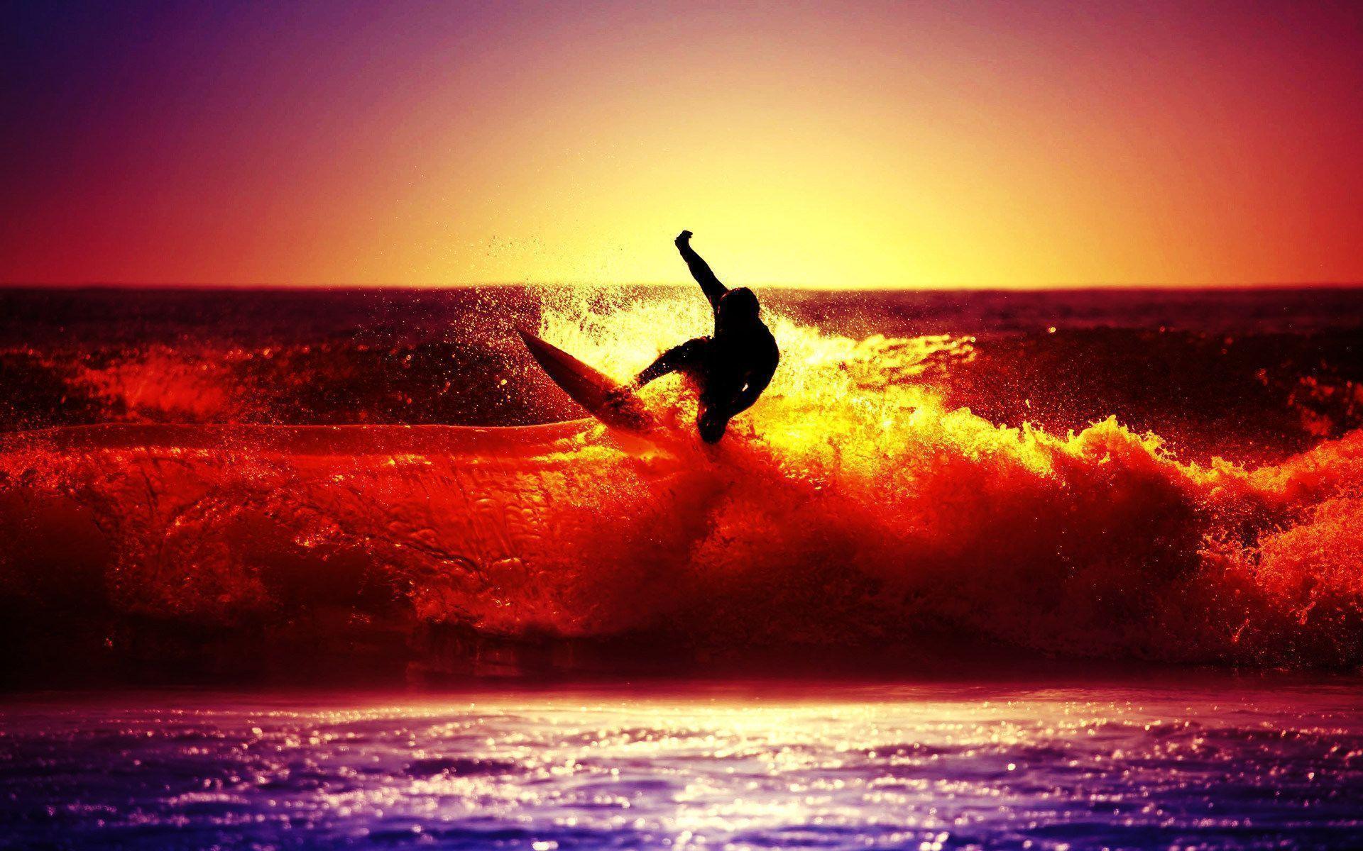 HD Wallpaper: 1920x1200 Sport surfer in sunset HD widescreen