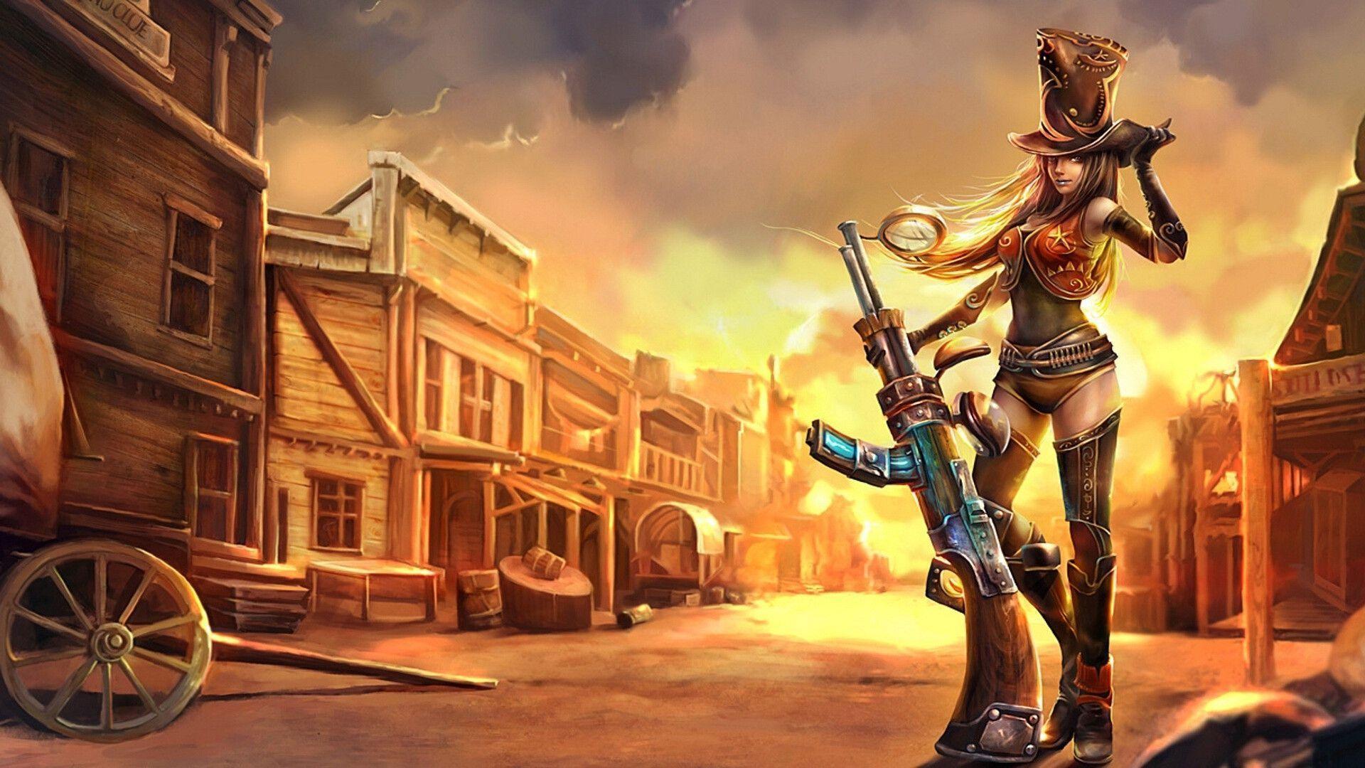 League of Legends: Sheriff Caitlyn HD Wallpaper. Download HD