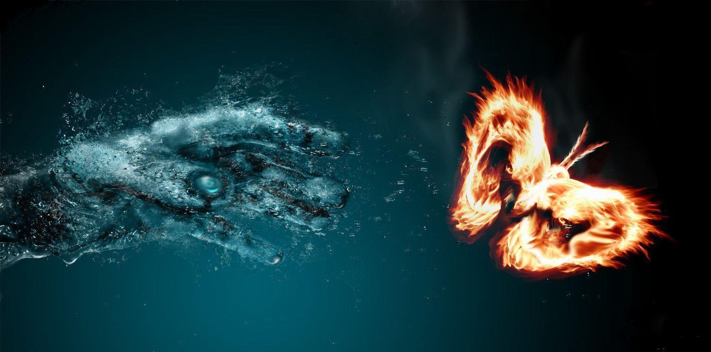 image For > Fire And Water Wallpaper Background