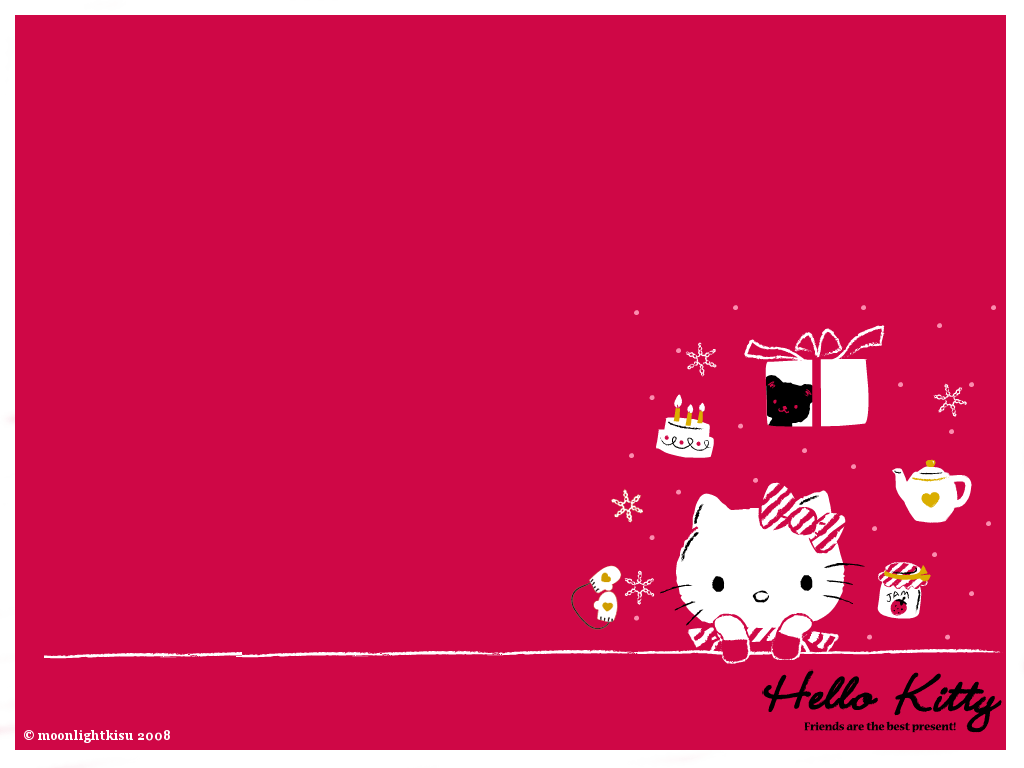 Wallpaper For > Pink Hello Kitty Christmas Wallpaper