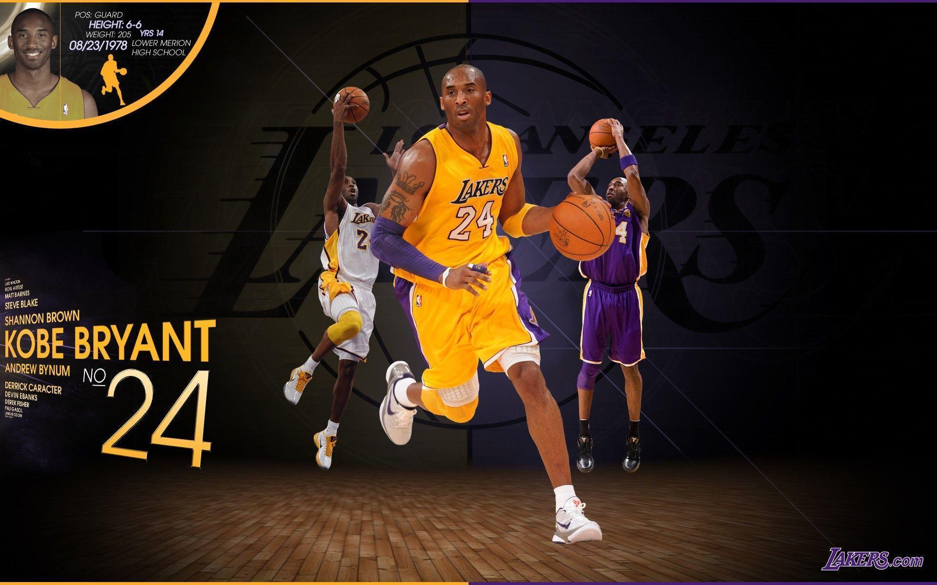 Los Angeles Lakers 24 Kobe Bryant widescreen wallpaper. Wide