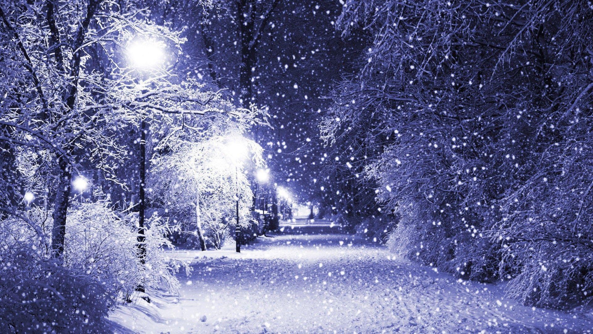 Wallpaper For > Night Snow Wallpaper HD