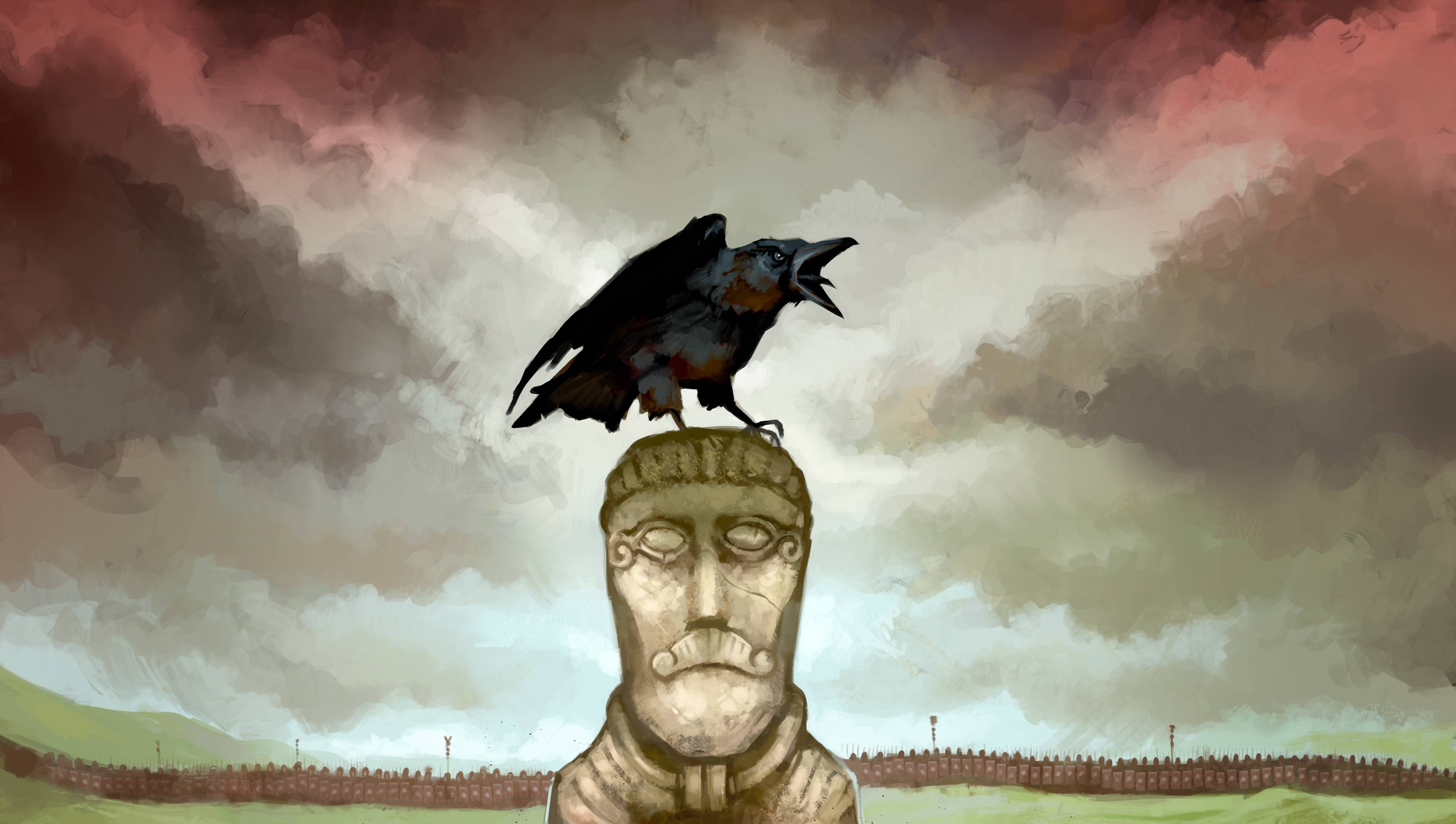 Download wallpaper picture, Norse, raven, idol free desktop