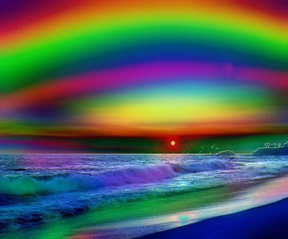 awesome abstract rainbow sunset powerpoint background