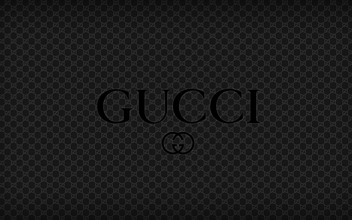 Download Black Gucci Logo Brand Quality Wallpaper. Full HD Wallpaper