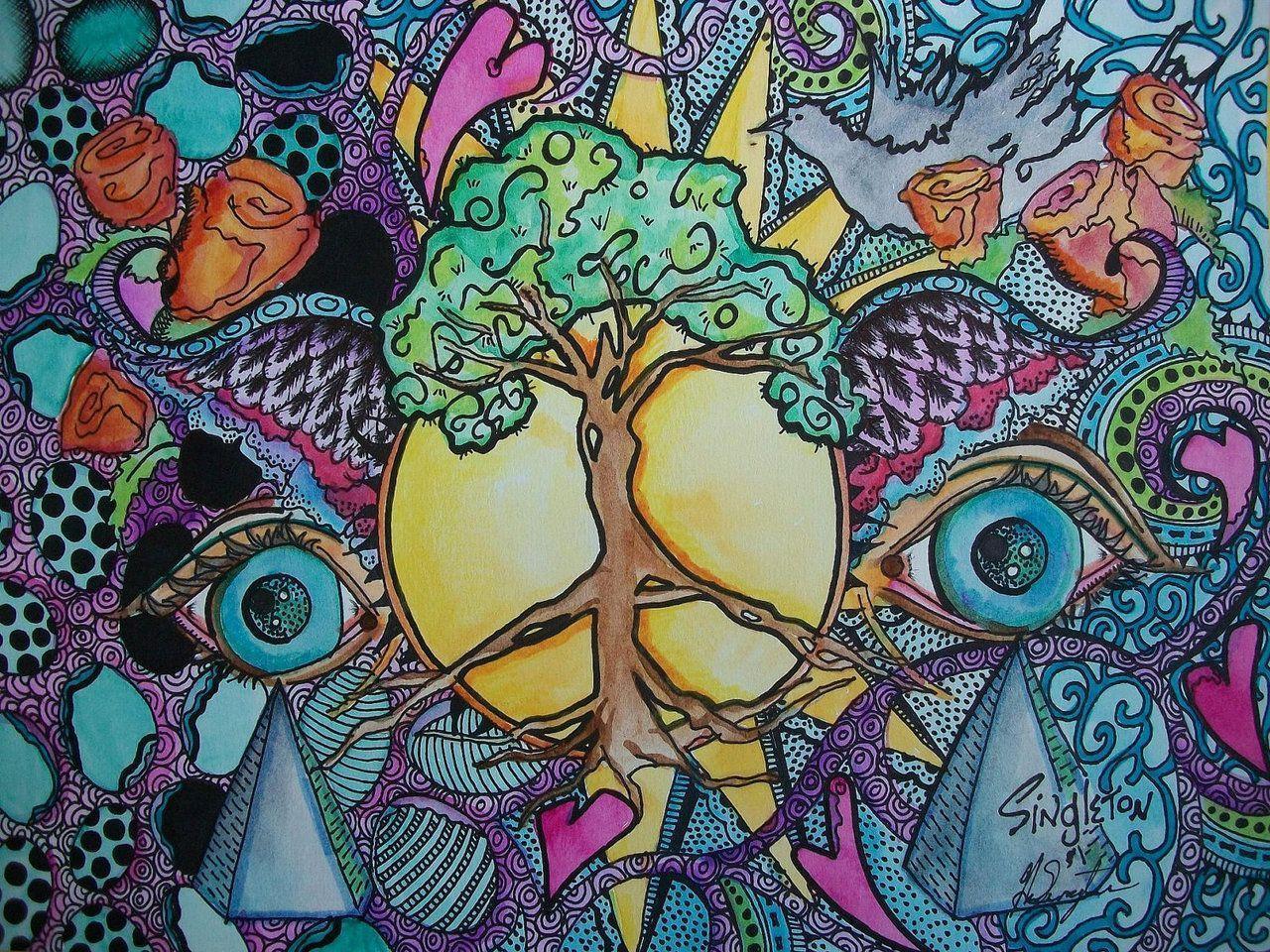 Wallpaper For > Trippy Hippie Background Tumblr